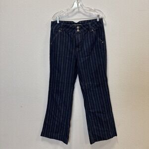 Rock & Roll Denim High Rise Trouser Flare Jeans Blue Striped Womens 30x34